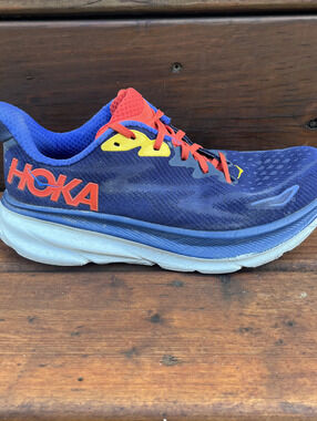 Hoka One One Clifton 9 Sneakers Mens Size 9D Running Shoes Blue Breathable Gym